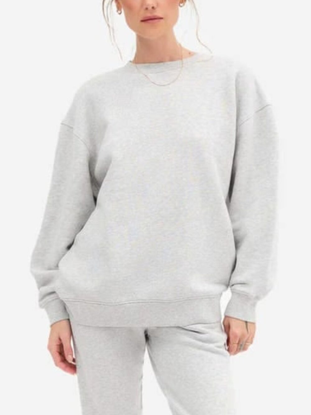 MATE The Label Women's Fleece Oversized Sweatshirt in Heather Grey Size XS/S